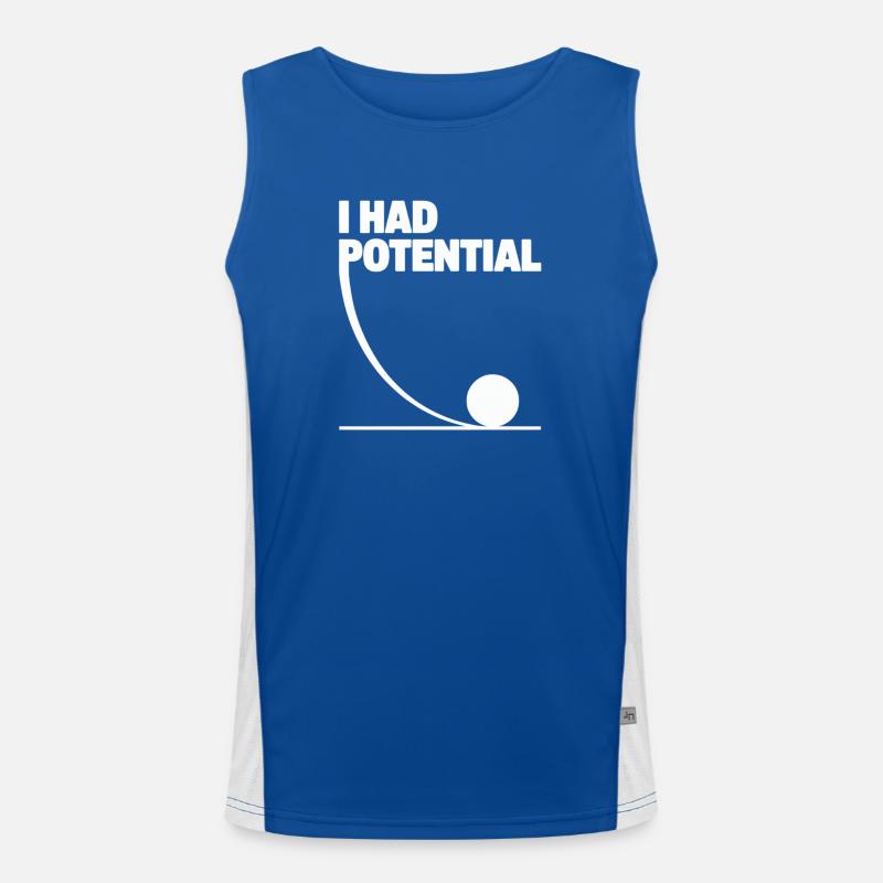 I Had Potential: Potential Graphics Math Gag Men's Functional Contrast Tank Top 