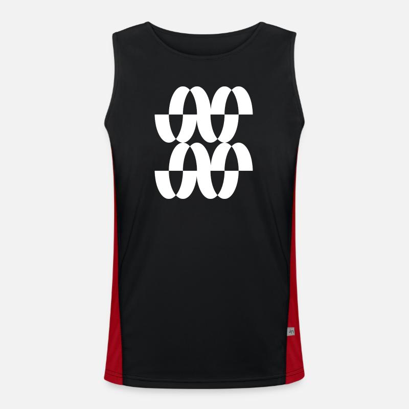 Interlaced Ring Mesh - Men's Functional Contrast Tank Top  - black/red
