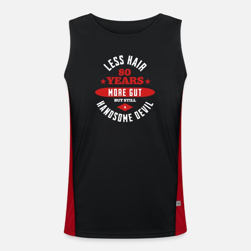 80 Years Handsome Devil - Men's Functional Contrast Tank Top - black/red