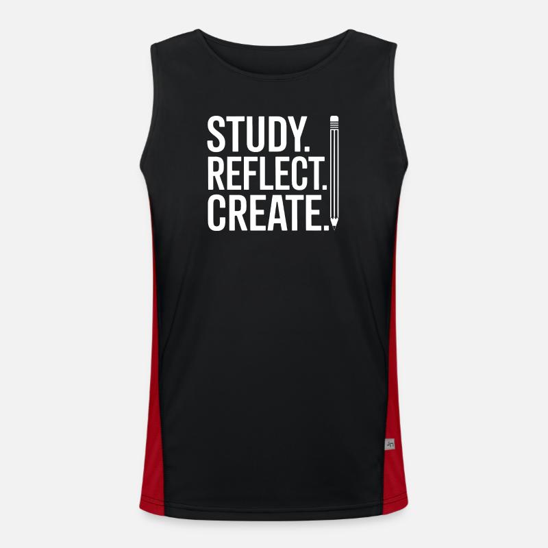 Study Reflect Create Poster - Men's Functional Contrast Tank Top - black/red