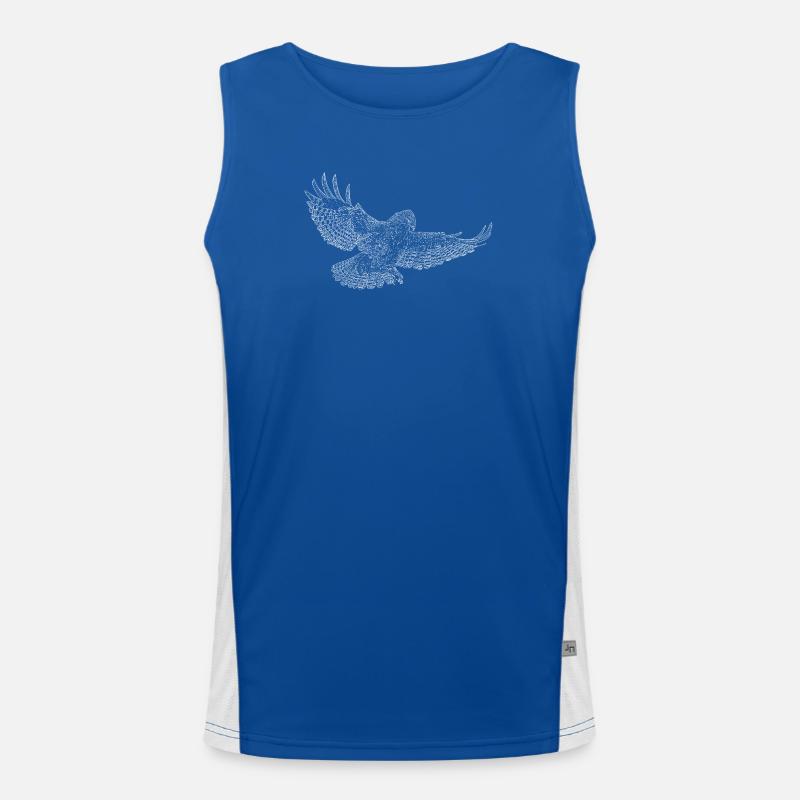 Mäusebussard, Greifvogel gezeichnet (stilisiert) Funktionelles Kontrast-Tank Top für Männer