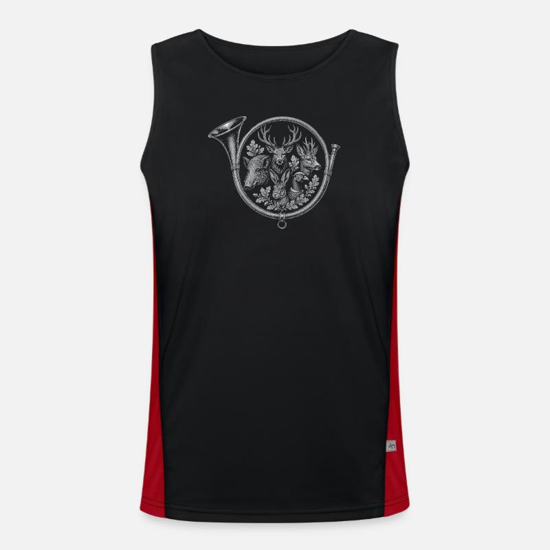bugle - Men's Functional Contrast Tank Top - black/red