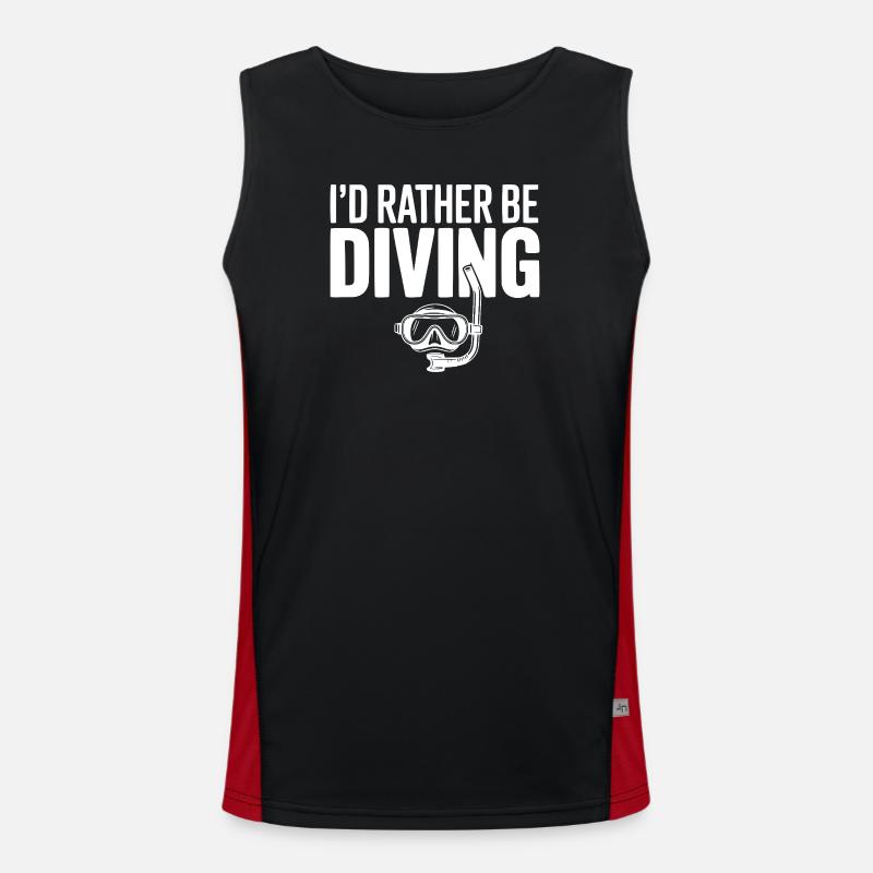 I'd Rather Be Diving - Men's Functional Contrast Tank Top - black/red