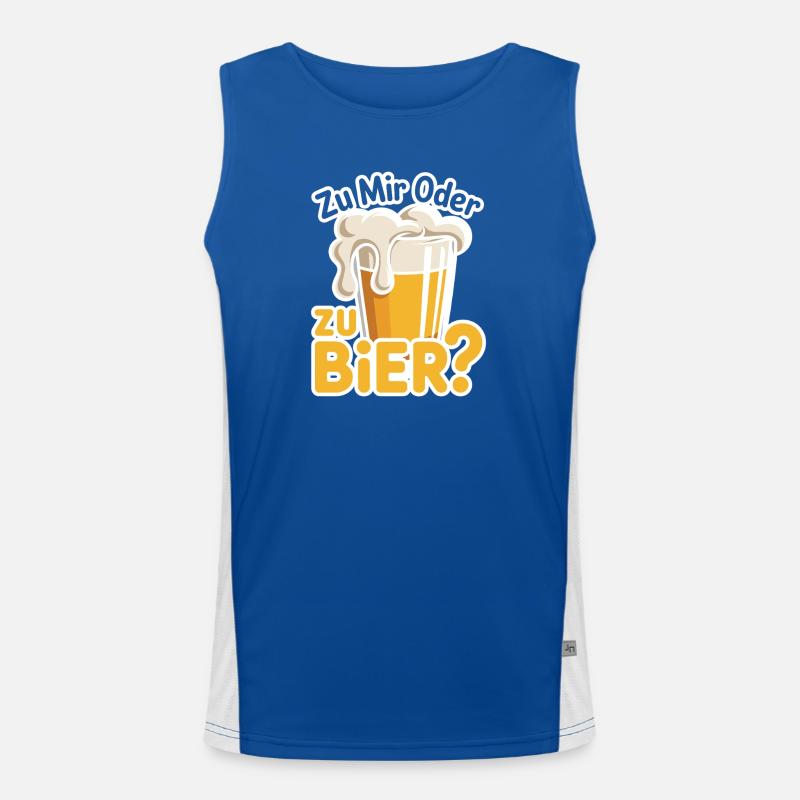 Bier Zu Mir Oder Zu Bier Flirt Single Party Malle Funktionelles Kontrast-Tank Top für Männer 