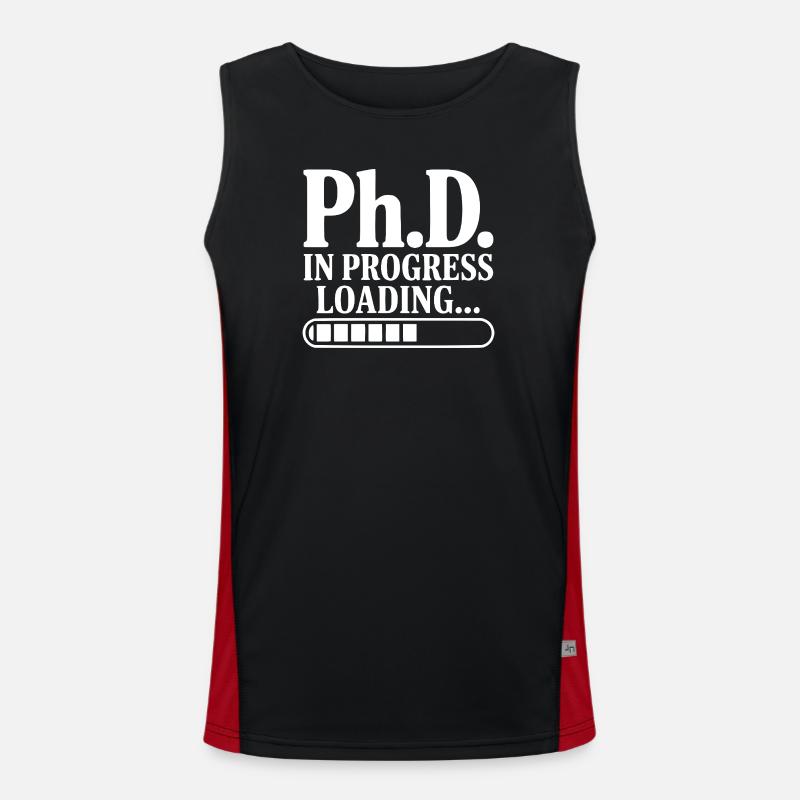 Ph.D. In Progress Loading... - Men's Functional Contrast Tank Top - black/red