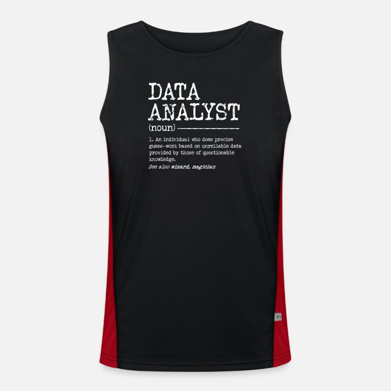 Data Analyst Meme Tee - Men's Functional Contrast Tank Top - black/red
