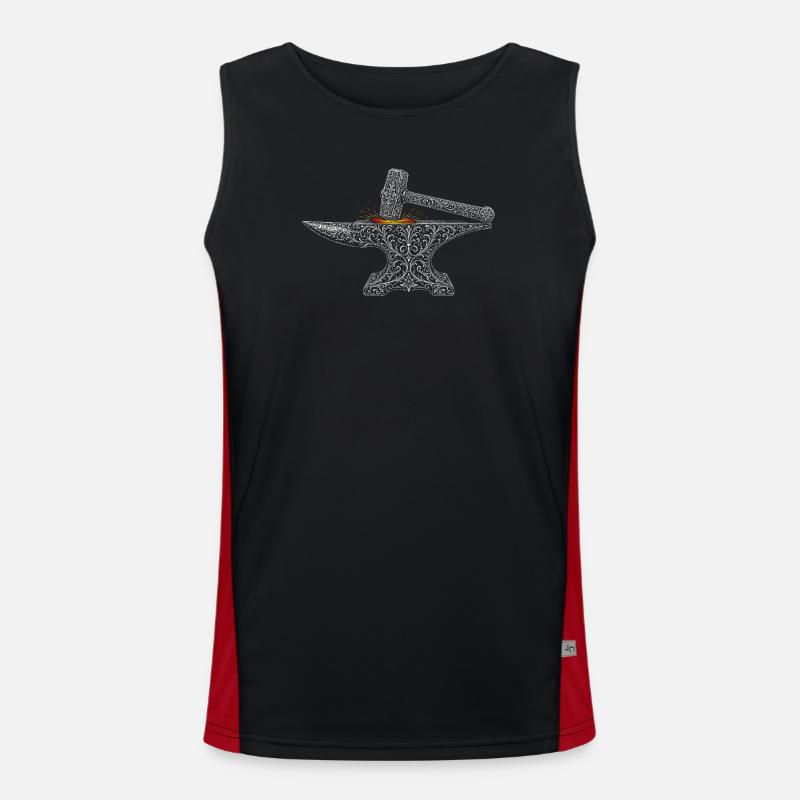 blacksmith - Men's Functional Contrast Tank Top - black/red