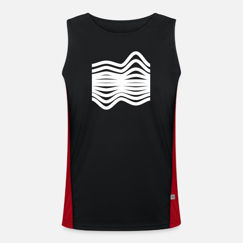 Waves Pattern - Men's Functional Contrast Tank Top - black/red