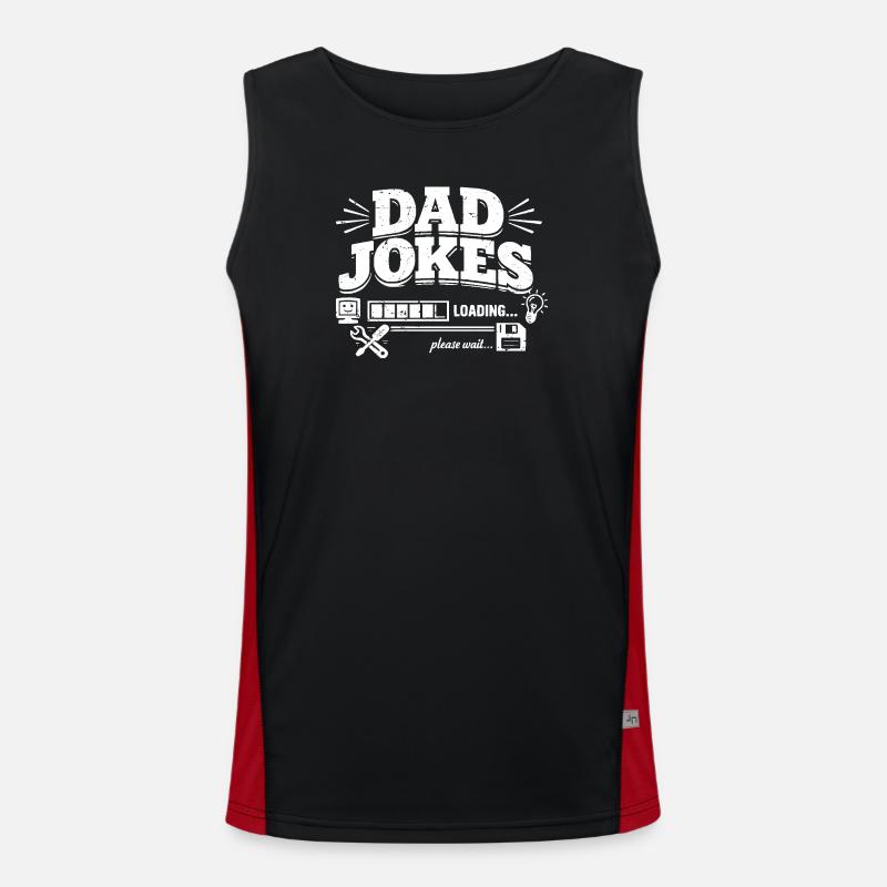 Dad Jokes Loading Please Wait - Men's Functional Contrast Tank Top  - black/red