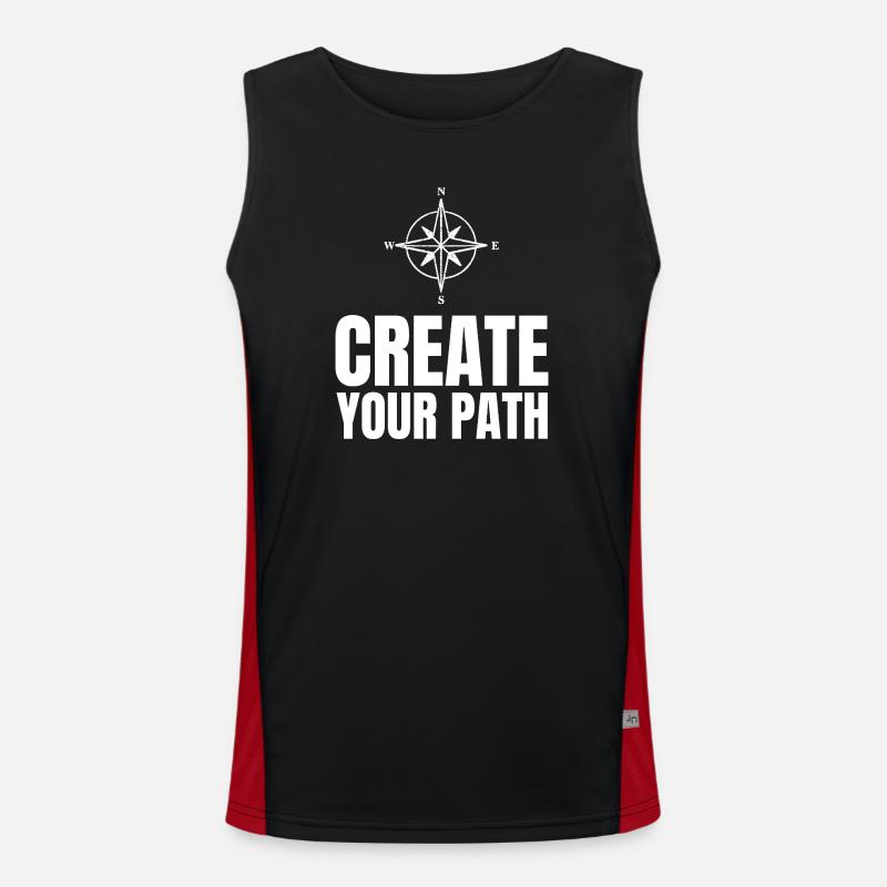 Create Your Path - Men's Functional Contrast Tank Top - black/red