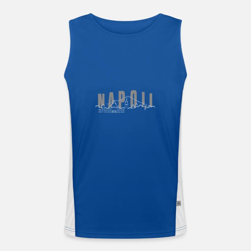 Napoli Skyline Funktionelles Kontrast-Tank Top für Männer 