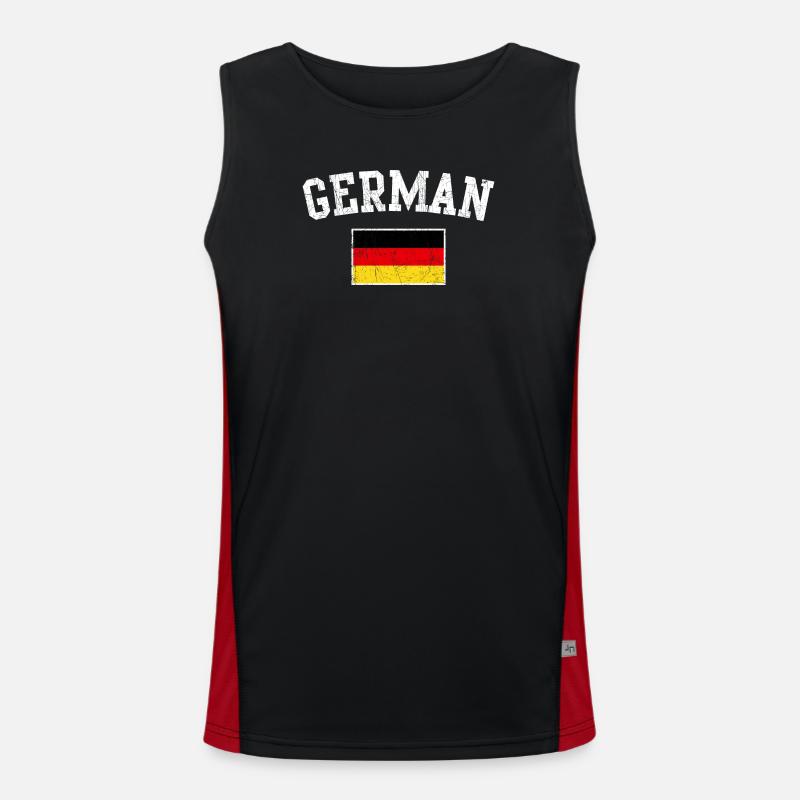 German Flag Emblem Arc - Men's Functional Contrast Tank Top  - black/red