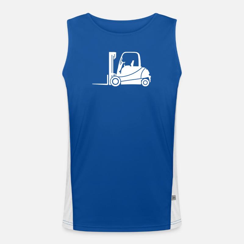 Gabelstapler Silhouette: Transport & Staplerfahrer Funktionelles Kontrast-Tank Top für Männer 