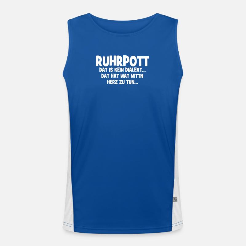 Ruhrpott - Dat hat wat mittn Herz zu tun Funktionelles Kontrast-Tank Top für Männer 