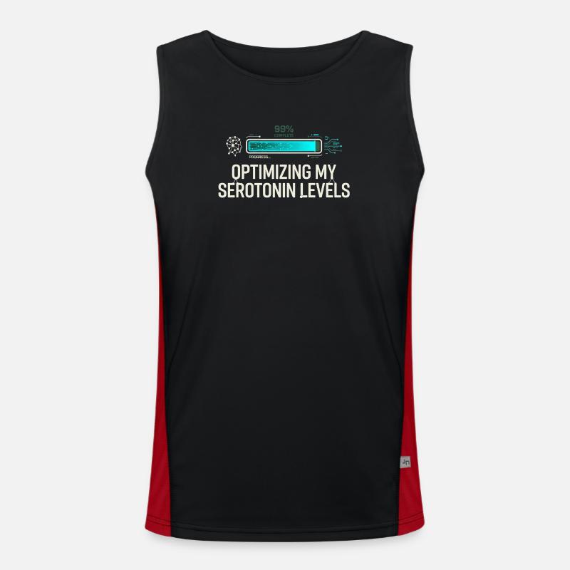 Serotonin Optimizing - Men's Functional Contrast Tank Top  - black/red