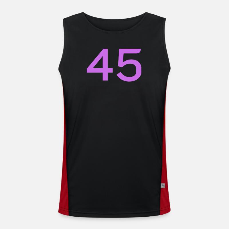 45 - Men's Functional Contrast Tank Top  - black/red