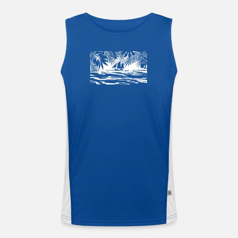 Caraïbes, île, bateau Débardeur respirant contrasté Homme 