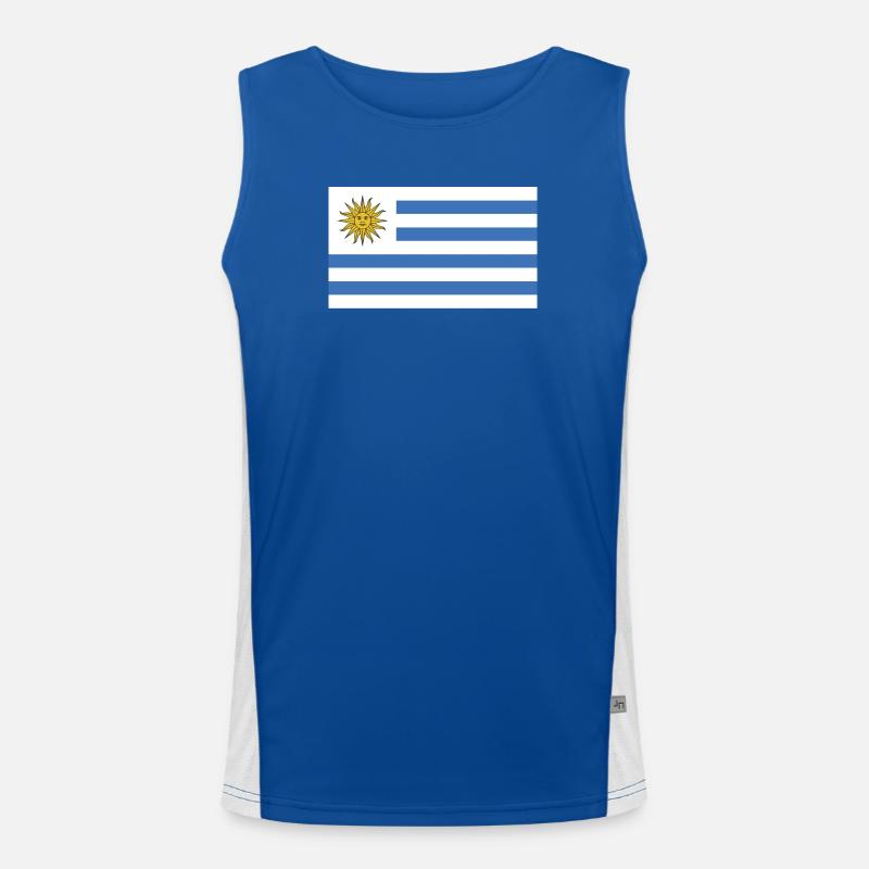 Uruguay National Flagge Funktionelles Kontrast-Tank Top für Männer 