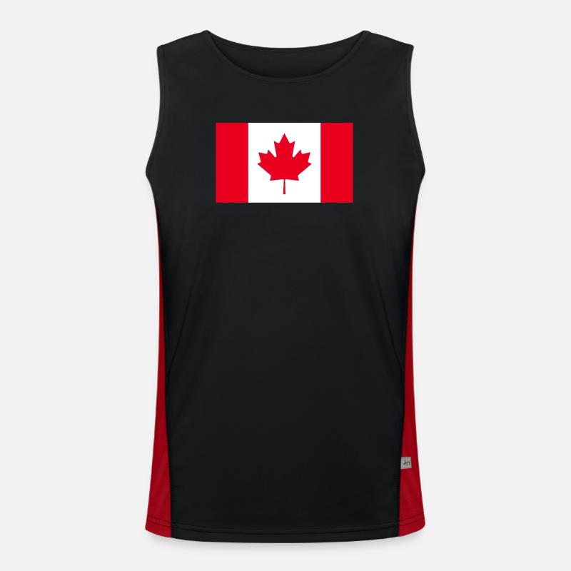 Get our Canada flags now - Men's Functional Contrast Tank Top  - black/red