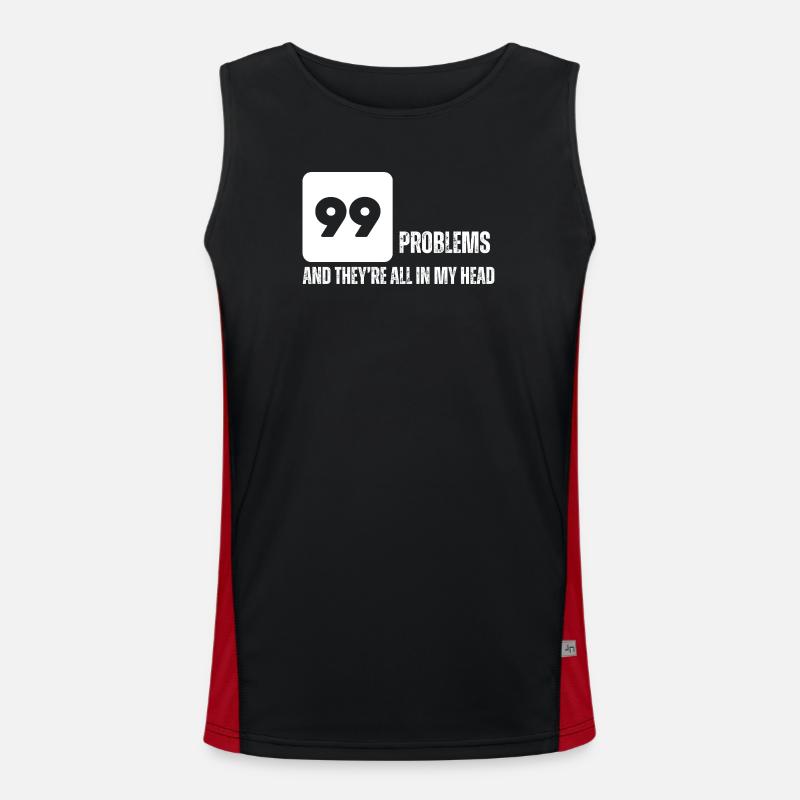 Bold Numeric Graphic Tee - Men's Functional Contrast Tank Top  - black/red