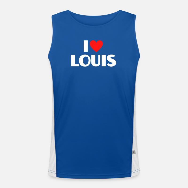 Ich liebe Louis rotes Herz Retro Statement  Funktionelles Kontrast-Tank Top für Männer 