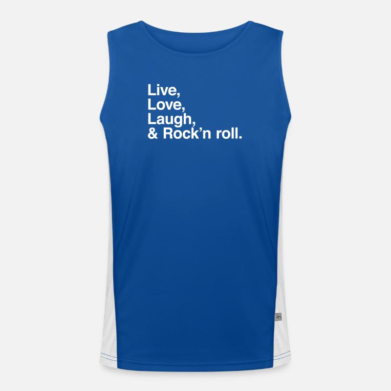 Live Love Laugh Rock – Lebensstil Funktionelles Kontrast-Tank Top für Männer 
