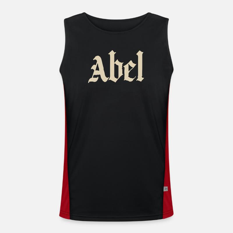 Abel Gothic Script - Men's Functional Contrast Tank Top - black/red