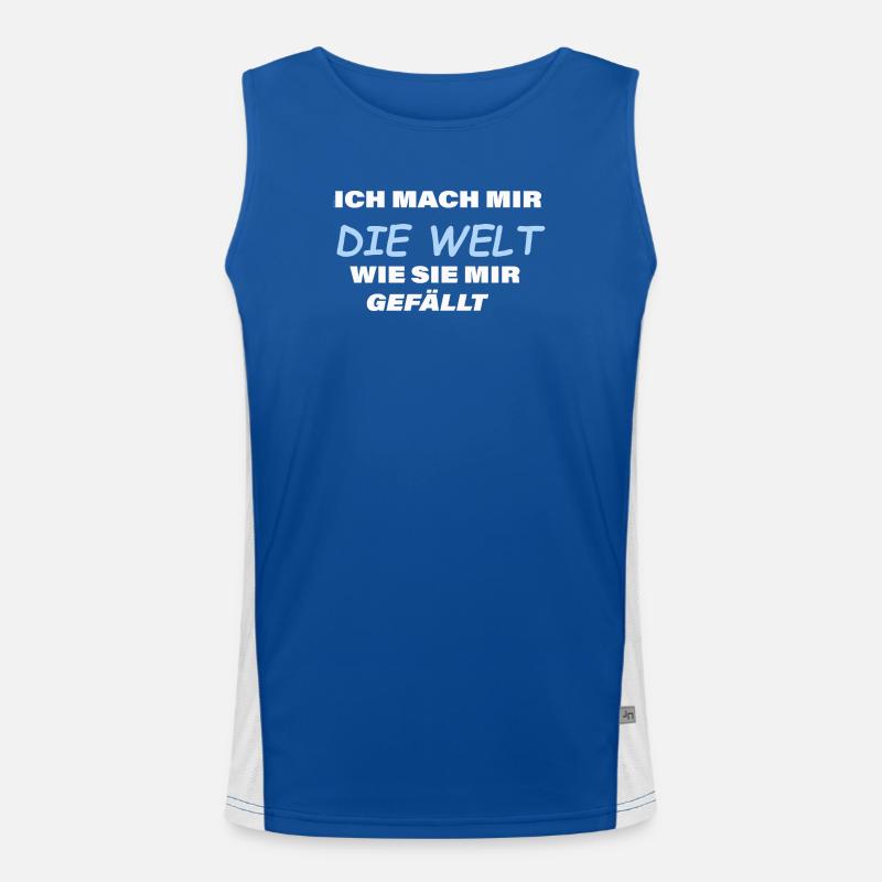 Ich mach mir die Welt ... Funktionelles Kontrast-Tank Top für Männer 