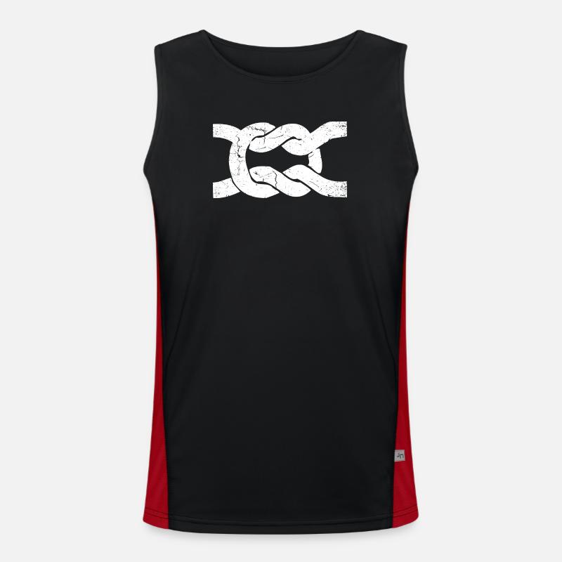 Sailor's knot | node | Node - Men's Functional Contrast Tank Top  - black/red