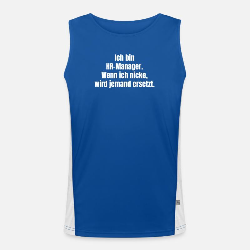 HR-Manager Droh-Statement Spruch Funktionelles Kontrast-Tank Top für Männer 
