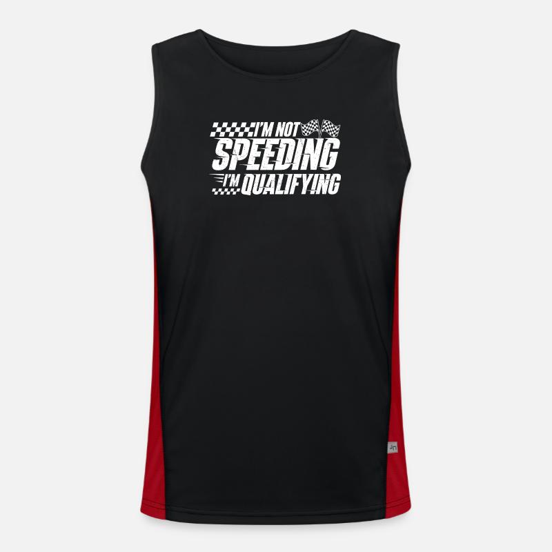 I’m Not Speeding I’m Qualifying Racing Drift  - Men's Functional Contrast Tank Top  - black/red