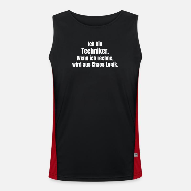 Technicians: Logic from chaos by calculation - Men's Functional Contrast Tank Top  - black/red