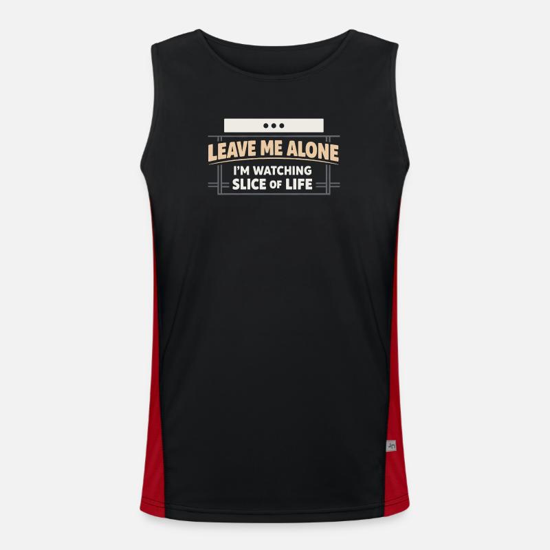 Anime introvert Weeb couch potato - Men's Functional Contrast Tank Top  - black/red