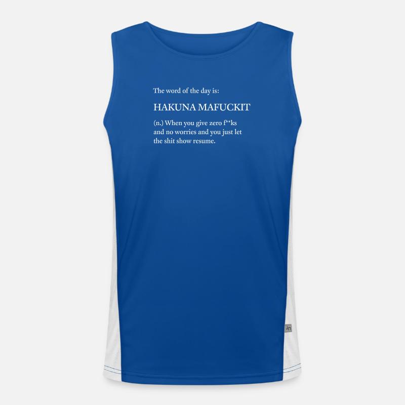Hakuna Mafuckit, no worries Men's Functional Contrast Tank Top 