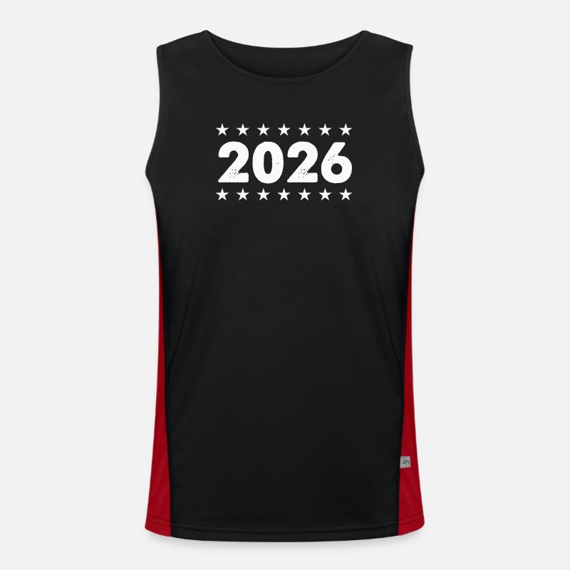 2026 Star Frame - Men's Functional Contrast Tank Top  - black/red