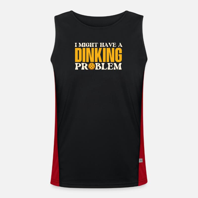 Dinking Problem Pickleball Player - Men's Functional Contrast Tank Top - black/red