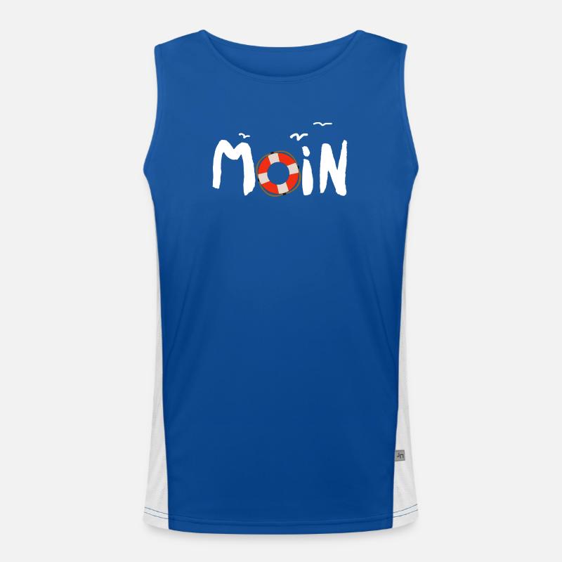 Moin Möwe Rettungsring nordisch Funktionelles Kontrast-Tank Top für Männer 