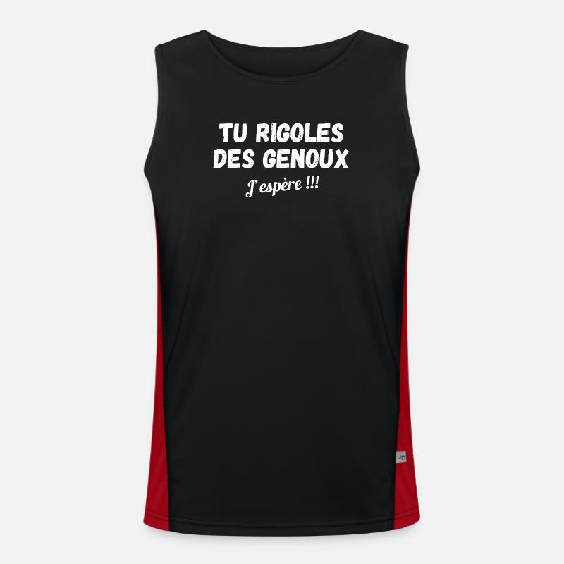 funny phrase, quote, sarcasm - Men's Functional Contrast Tank Top  - black/red
