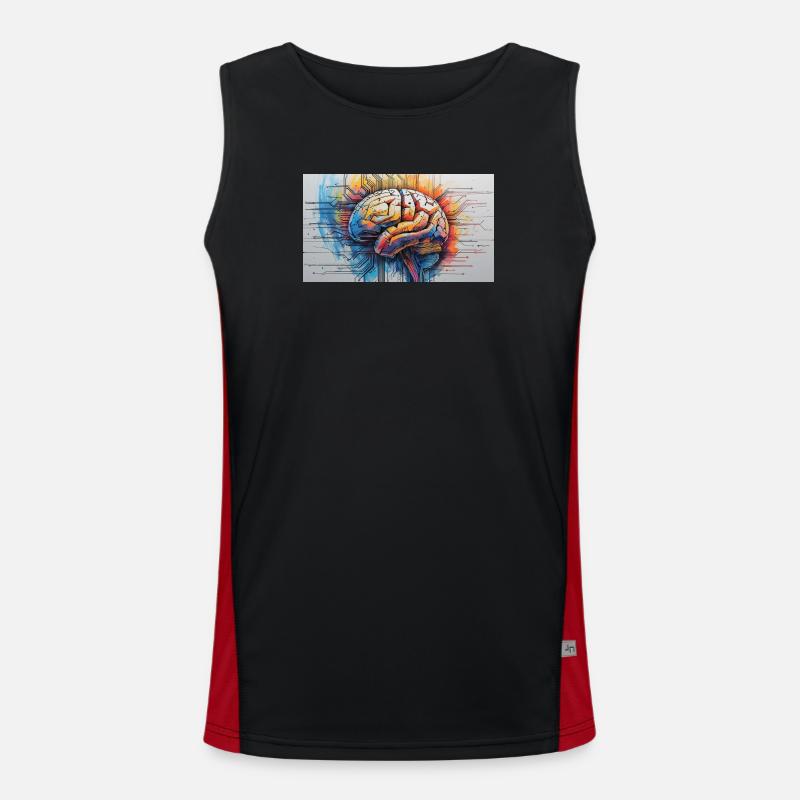Artificial Brain Colored Circuit Men's Functional Contrast Tank Top 