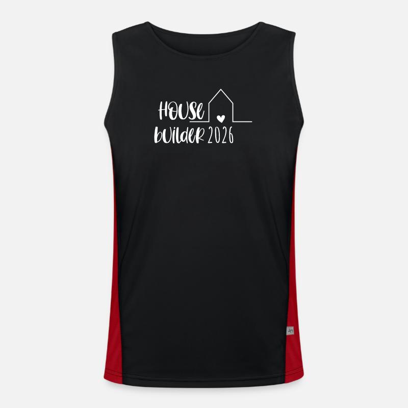 Housebuilder 2026 Gift Home Construction - Men's Functional Contrast Tank Top - black/red