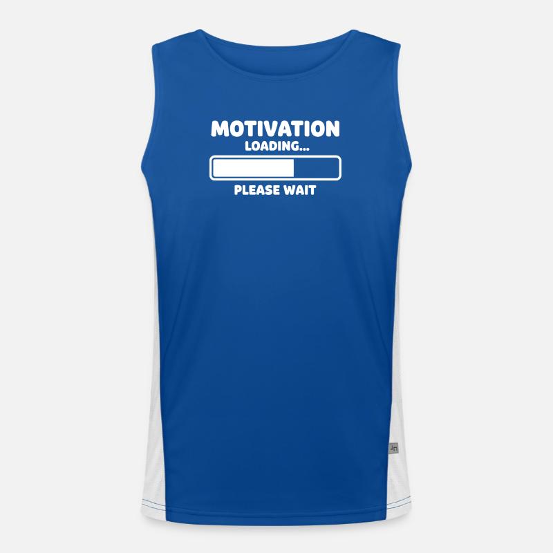 Motivation Loading Humor Design Funktionelles Kontrast-Tank Top für Männer 