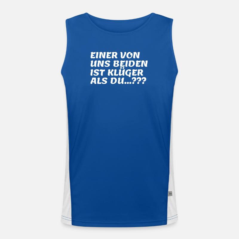 Zwei klüger als du Spruch Funktionelles Kontrast-Tank Top für Männer 