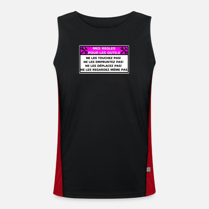 My rules for tools - Men's Functional Contrast Tank Top  - black/red