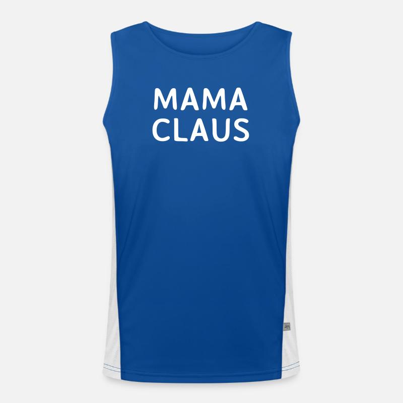Mama Claus Weihnachten Mutter Weihnachtspullover Funktionelles Kontrast-Tank Top für Männer 
