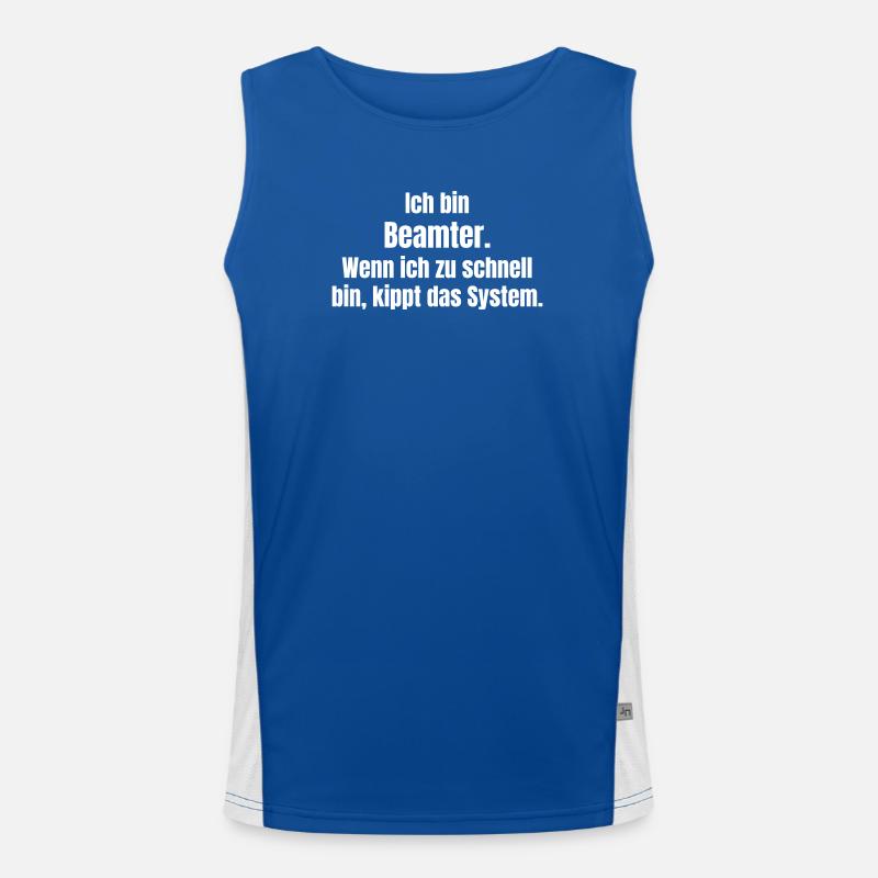 Civil servant vs system too fast Men's Functional Contrast Tank Top 