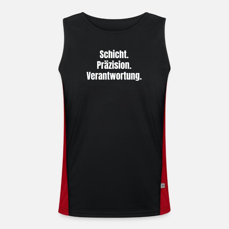 Layer. Precision. Responsibility. - Men's Functional Contrast Tank Top  - black/red