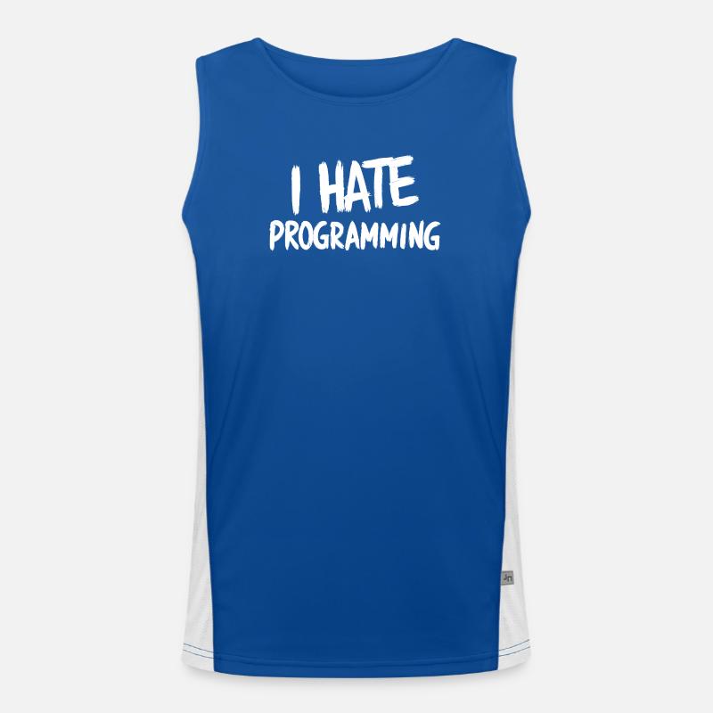 I Hate Programming Fun PC CPU Programmer Men's Functional Contrast Tank Top 