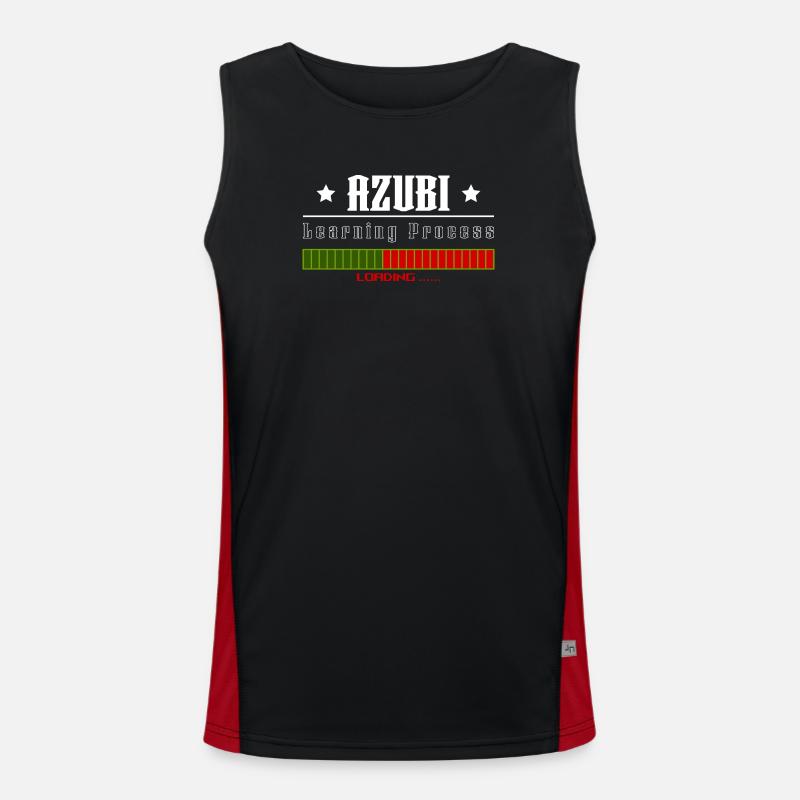 AZUBI learning process loading tshirt - Funktionelles Kontrast-Tank Top für Männer - Schwarz/Rot