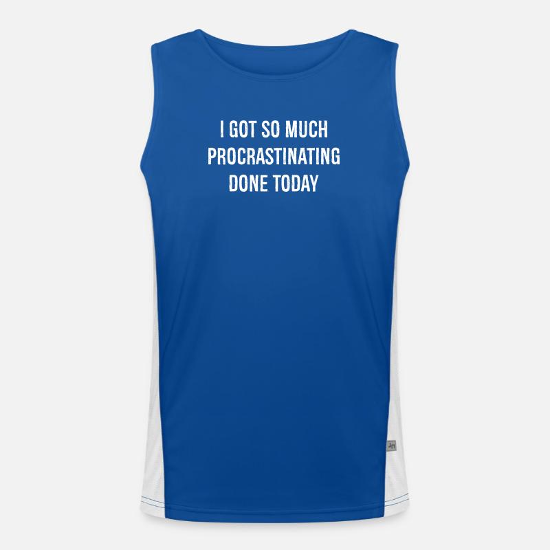 I got so much procrastinating done today funny Men's Functional Contrast Tank Top 