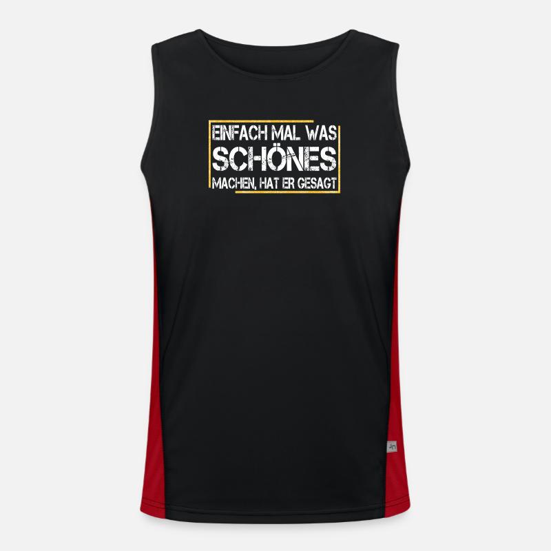 Just do something nice, he said - Men's Functional Contrast Tank Top  - black/red